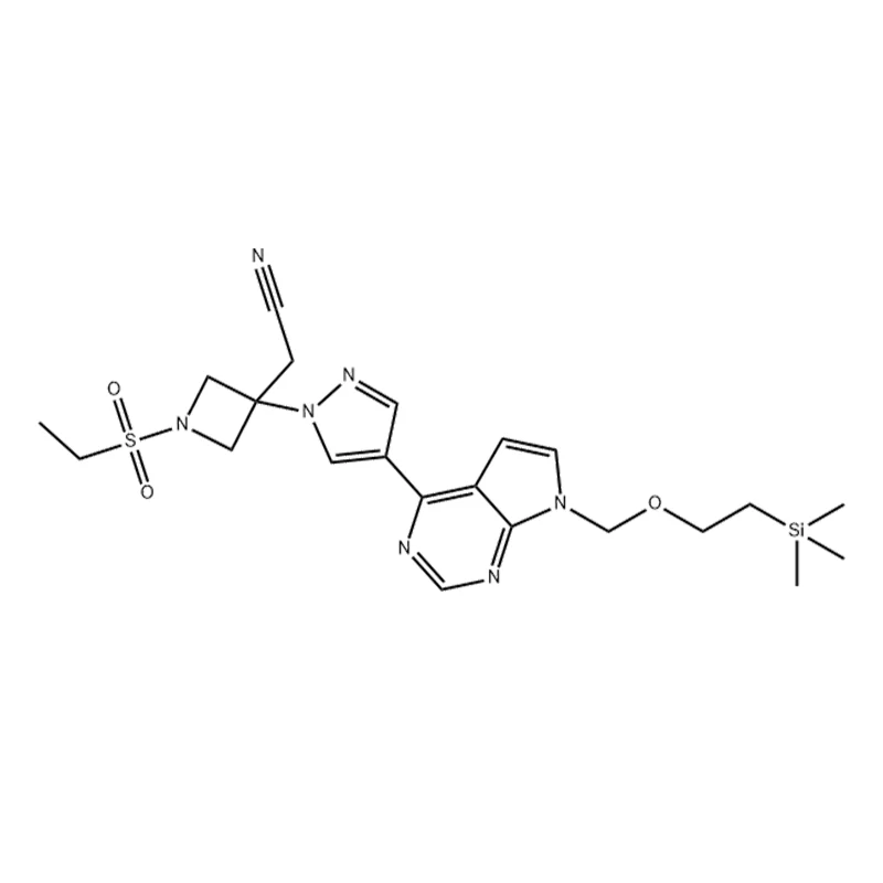 2-(1-(etilsulfonil)-3-(4-(7-((2-(trimetilsilil)etoxi)metil)-7H-pirrolo[2,3-d]pirimidin-4-il)-1H-pirazol-1-il)azetidin-3-il)acetonitrila