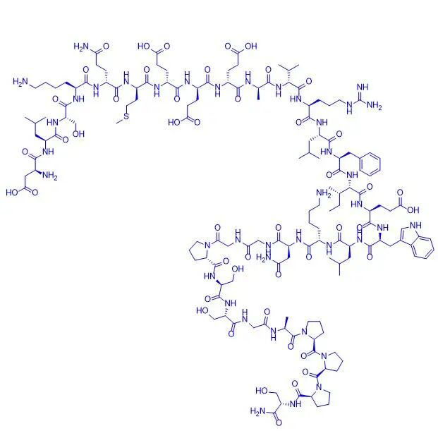 Avexitide (Exendina (9-39) amida) é o antagonista do receptor GLP-1 de desenvolvimento mais rápido em todo o mundo; é um polipeptídeo linear composto por 31 aminoácidos com uma modificação de amida C-terminal.