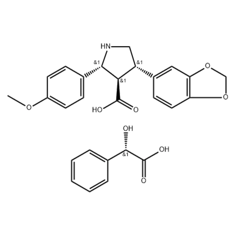 Ácido 3-pirrolidinocarboxílico, 4-(1,3-benzodioxol-5-il)-2-(4-metoxifenil)-, (2R,3R,4S)-, (αS)-α-hidroxibenzenoacetato